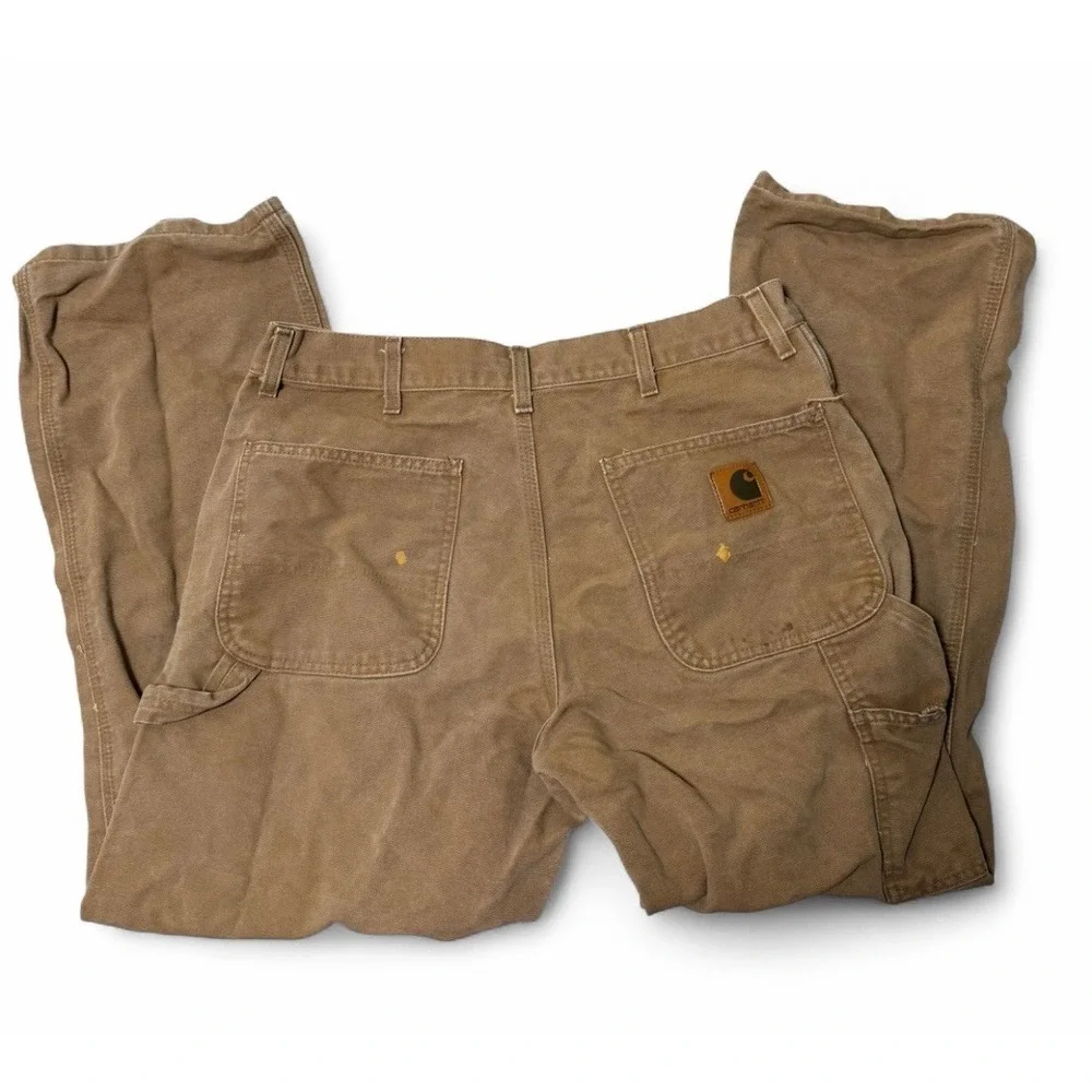 Vintage Carhartt B11 BRN Duck Canvas Work Dungaree Pants Brown 36x30 Carpenter